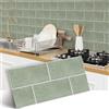 Alwayspon Adesivo da parete in vinile per pavimenti in vinile, adesivo antiscivolo per piastrelle posteriori, per cucina, bagno, autoadesivo, verde salvia, set da 30 cmx15 cmx4 pezzi