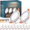 YindaLux Faretti Led da Incasso per Cartongesso, 5W 550LM IP44 Faretti LED Soffitto Dimmerabile, 3000K 4000K 6000K Regolabile Faretti da Incasso 230V Diametro Foro Ø65-75mm, Nichel, Set di 12