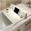 Caskunbsy Copertura per vasca da bagno, pieghevole, antipolvere, impermeabile, mensola per vasca da bagno, mensola isolante in PVC, mensola da bagno, per casa e bagno, esperienza SPA, bianco (75 cm x 170 cm x