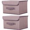 NCRGB Scatole Portaoggetti in Tessuto,Scatole Portaoggetti Scatole per Armadio con Coperchio Set,Pieghevole,Contenitore per Armadio,Vestiti,Armadi (26×19×16cm/2pack, Caffè)