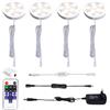 AIBOO LED Luce Sottopensile Cucina Dimmerabile con Telecomando RF Wireless, Illuminazione A LED da Incasso per Armadio, EUR Spina, 4 Luci LED con Display, 12V 8W Under Vetrine(Bianca Natura 4000K)
