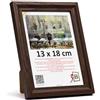 3-B MORI Cornice portafoto - Marrone scuro (noce con texture in legno ottico) - 13 x 18 cm - Cornice in legno - Cornice per foto - Cornice per ritratto con vetro acrilico