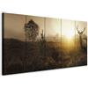 murando Quadro Cervo 225x90 cm 5 pezzi Stampa su tela XXL Immagini moderni Murale Fotografia Grafica Decorazione da parete Natura Animale Paesaggio g-B-0050-b-n