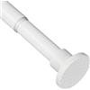 Tiemlet Asta per tenda da doccia bianca senza foratura, in acciaio inox, allungabile a molla antiruggine e antiscivolo, asta telescopica da 70 a 195 cm, per la vasca da bagno