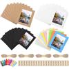 Swpeet Cardboard Paper Picture Frame DIY Hanging Kit 5 colori (4 pollici) 64 pezzi cornici fotografiche colorate in carta da 4 pollici, cornici per esposizione foto da appendere, cornici per immagini