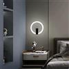 Arcadia Applique da Parete Interno LED 20 cm 12W 1200 Lumen 4500K Luce Naturale - Lampada da Muro Moderna per Soggiorno, Bagno, Cucina, Camera da Letto e Corridoio - Modello Circe Nero (1 Unità)
