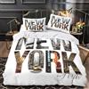 VOXYTMLWG New York Città Copripiumino microfibra traspirante stampa 3D 3 Pezzi con cerniera nascosta Urbano Set Di Copripiumino con federa morbido e comodo for adulti Double（200x200cm）