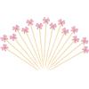 BOXOB 100pz Stecchini Cocktail Fiocco Rosa, 12,5cm Stuzzicadenti Coquette Bastoncini Mescolatori in Legno Alimenti Topper Cocktail Fiocco Spiedini Antipasto per Frutta Bevande Dessert Addio Nubilato