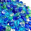Oiiurly Ciottoli di vetro rotondi da 900 g, pietre decorative colorate per vasi, blu scuro, azzurro, trasparenti e verdi, circa 17-20 mm di diametro, gemme in vetro per vasi e acquari