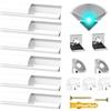 Chesbung Profilo a LED in alluminio bianco, 6 x 1 m, per strisce LED (1-12 mm), diffusore ad angolo con copertura bianca lattea, tappi terminali, clip in metallo e connettori angolari a 45 gradi