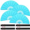 Maitys 4 confezioni di grandi ventagli pieghevoli a mano 33 cm, ventaglio cinese portatile, grandi ventagli a mano per danza in linea, Tai Chi, festival, Kung Fu, arti marziali, regalo, include 2