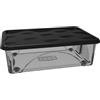 COSE DA CASA Contenitore con Coperchio e 4 Ruote Box Portaoggetti 30LT STORAGE Salvaspazio Sovrapponibile scatola 60x40x18 Organizer Multiuso organizzazione Casa Bagno Ufficio (Nero)
