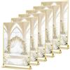 SANLIKE SAN LIKE Cornice per foto A4 in oro, 6 pezzi Trasparenti portacarte da tavolo in acrilico, Cornice dorata doppia faccia, Espositore in stile cavalletto per numeri da tavolo di nozze, banchetti