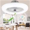 Ansobea Anseoba Ventilatore da soffitto con illuminazione, 80 W, lampada con ventilatore, 3 temperature di colore, 3 velocità del vento, 4 timer, lampada da soffitto con ventilatore Ø 55 cm, 3000 K-6500 K,