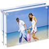 AMEITECH Acrilico Cornice Portafoto, 9 x 13 cm Cornice Trasparente Doppio Magnetico, Desktop Frameless Cartolina Display - Confezione da 2