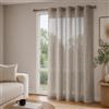 TEXTILE COLLECTION Tenda Canapone Roby Effetto Lino con Anelli - Media Coprenza 135×280 cm - 8 Colori Disponibili (Grigio chiaro)