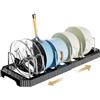 Yorbay Porta coperchio estraibile per armadio, cassetto: organizer espandibile con 7 scomparti regolabili - porta padella per cucina, coperchio e pentole, nero