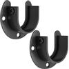 SAYAYO Bastone per Tende da Soffitto Acciaio Inox Supporto, Nero Staffa di Montaggio per Asta da Armadi a Forma di U, Adatto a Bastoni con Diametro da 30-35 mm, 2 Pezzi