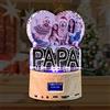 Angry Egg Boy PAPA Foto in cristallo 3D - Immagine di cristallo tagliata a mano, include bluetooth music box base LED - Regalo commemorativo per marito, papà, compleanno, festa del papà