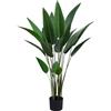 Jesustree Pianta Artificiale Uccello del Paradiso 120 cm, Finta Strelitzia con 18 Foglie Banano, Decorazione Tropicale per Interni ed Esterni, Albero Artificiale in Vaso per Casa, Ufficio, Giardino