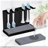 Vandicka Portaspazzolino in acciaio inox per 5 testine elettriche per spazzolino da denti con assorbimento d'acqua per porta spazzolini Oral B, iO, Philips UVM