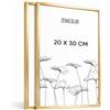 Zenacolor Cornice Foto x2 20x30 cm Alluminio Oro - Cornici Foto con Pellicola Protettiva Antigraffio, da Appendere al Muro o da Appoggiare