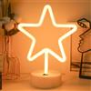 JEMESI Luce al neon stellare, luce notturna batteria/USB, LED bianco caldo, decorazione casa, compleanno, bar, feste