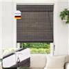 Victoria M. Klemmfix - Tenda romana in bambù - Protezione solare - Parasole - Tenda a trazione laterale - Senza foratura - Per finestre e porte - 110 x 130 cm - Marrone scuro