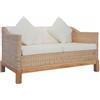 vidaXL Divano a 2 Posti con Cuscini Sfoderabili Relax Comodo Elegante Rustico Sofa Arredo Salotto in Rattan Naturale Telaio in Massello di Mango