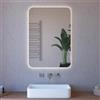 Inbagno Specchio LED 110x90 illuminazione perimetrale e angoli raggiati, a filo lucido con installazione reversibile