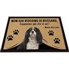 BAGEYOU Zerbino Personalizzato con Il Mio Cane Amore Cavalier King Charles Spaniel Non Hai Bisogno di Bussare Sappiamo già Che Ci Sei Tappetino 60 x 40 cm