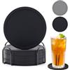 Criveple Set 'sottobicchiero' Silicone Nero 12 Pezzi Antiscivolo Isolati per Birra Bottiglie Tazze Tè Caffè