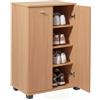 FineBuy Armadio per Scarpe Faggio 60x90x35 cm Legno Scarpiera da Interno | Armadio con 2 Ante Piccolo da Ingresso Salvaspazio Moderna