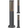 ledscom.de 3x lampada da vialetto/lampada a paletto/lampada da giardino PORU per esterni, effetto fumé, IP44, 39 cm, antracite, 1x E27 max. 40W