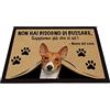 BAGEYOU Zerbino Personalizzato con Il Mio Cane Amore Basenji Non Hai Bisogno di Bussare Sappiamo già Che Ci Sei Tappetino 60 x 40 cm