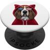 Basset Hound Puppy Lover PS Patriot Basset Hound Closeup - Occhiali da sole con bandiera americana PopSockets PopGrip Adesivo