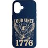 Patriotic USA America Anniversary Pride Custodia per iPhone 16 Forte dal 1776 Patriotic Eagle Guitar Fireworks USA
