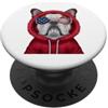 English Bulldog Puppy Lover PS Patriot English Bulldog Closeup Portrait US Flag Occhiali da sole PopSockets PopGrip Adesivo