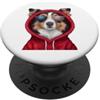 Australian Shepherd Puppy Lover PS Patriot Australian Shepherd Portrait US Flag Occhiali da sole PopSockets PopGrip Adesivo