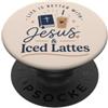 Coffee And Jesus Gesù Lattes ghiacciato Christian Faith Coffee Bibbia PopSockets PopGrip Adesivo