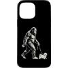 Vintage Bigfoot and Maltese Cryptid Humo Custodia per iPhone 13 Pro Max Bigfoot Walking - Girello maltese divertente per cani