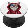 Chihuahua Puppy Lover PS Patriot Chihuahua Closeup Portrait US Flag Occhiali da sole PopSockets PopGrip Adesivo
