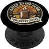 Daily Coffee Grind Lover Caffeine Mornin Vintage Coffee Retro Badge Espresso Caffeina Latte Barista PopSockets PopGrip Adesivo