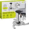 goobay Supporto Videoproiettore Soffitto Universale Fino a 10 kg Interasse 130-320 mm Inclinabile 360 Gradi Girevole Argento - 51905