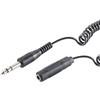 1aTTack.de 1x cavo di prolunga audio da spina jack a spirale nera a presa jack da 6,3 mm, design robusto, connettori stampati