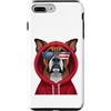 Boxer Puppy Lover PS Custodia per iPhone 7 Plus/8 Plus Patriot Boxer Closeup - Occhiali da sole con bandiera americana