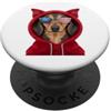 Dachshund Puppy Lover PS Patriot Bassotto Closeup Ritratto Bandiera USA Occhiali da sole PopSockets PopGrip Adesivo