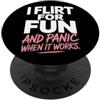 Introverso Timido Appuntamento Frasi Div Single I Flirt For Fun And Panic When It Works Incontri Joke PopSockets PopGrip Adesivo