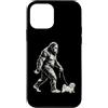 Vintage Bigfoot and Maltese Cryptid Humo Custodia per iPhone 12 mini Bigfoot Walking - Girello maltese divertente per cani