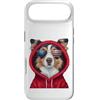 Australian Shepherd Puppy Lover PS Custodia per iPhone Air Patriot Australian Shepherd Portrait US Flag Occhiali da sole
